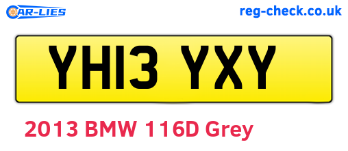 YH13YXY are the vehicle registration plates.