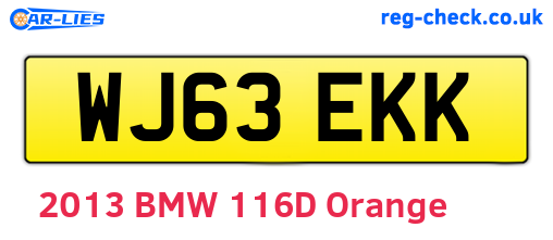 WJ63EKK are the vehicle registration plates.