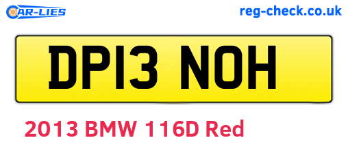 DP13NOH are the vehicle registration plates.