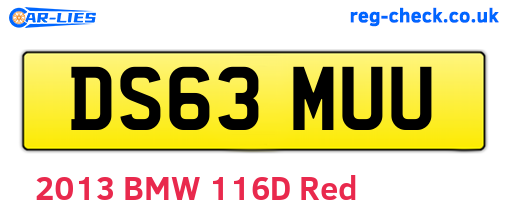 DS63MUU are the vehicle registration plates.