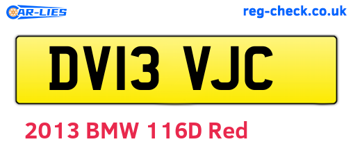 DV13VJC are the vehicle registration plates.