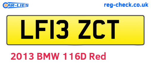 LF13ZCT are the vehicle registration plates.