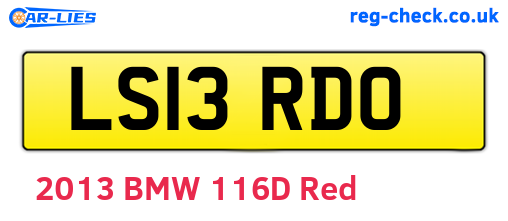 LS13RDO are the vehicle registration plates.