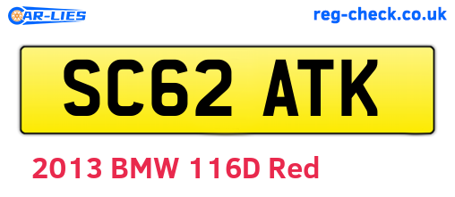 SC62ATK are the vehicle registration plates.
