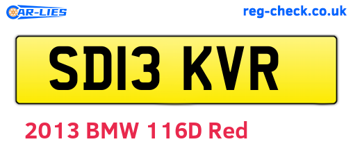 SD13KVR are the vehicle registration plates.
