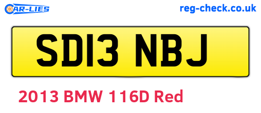 SD13NBJ are the vehicle registration plates.