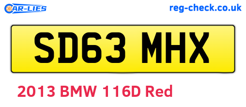 SD63MHX are the vehicle registration plates.