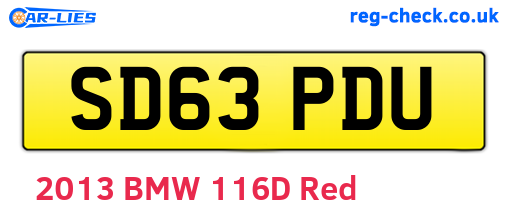 SD63PDU are the vehicle registration plates.