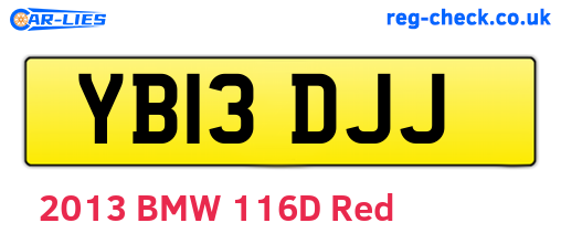YB13DJJ are the vehicle registration plates.