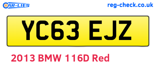 YC63EJZ are the vehicle registration plates.