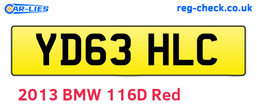 YD63HLC are the vehicle registration plates.