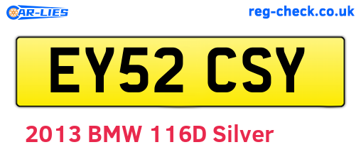 EY52CSY are the vehicle registration plates.