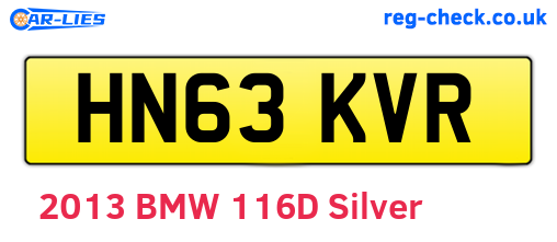 HN63KVR are the vehicle registration plates.