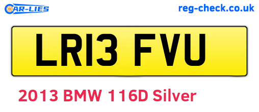 LR13FVU are the vehicle registration plates.
