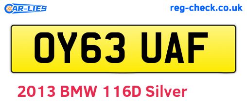 OY63UAF are the vehicle registration plates.
