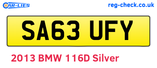 SA63UFY are the vehicle registration plates.