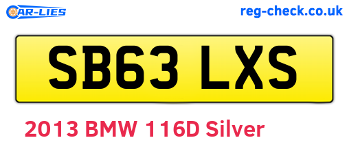 SB63LXS are the vehicle registration plates.
