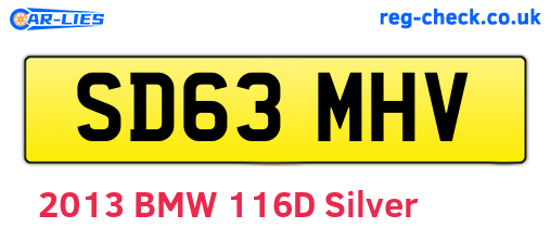 SD63MHV are the vehicle registration plates.