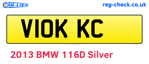 V10KKC are the vehicle registration plates.