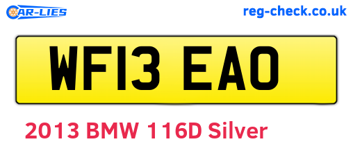 WF13EAO are the vehicle registration plates.