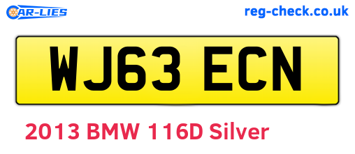 WJ63ECN are the vehicle registration plates.