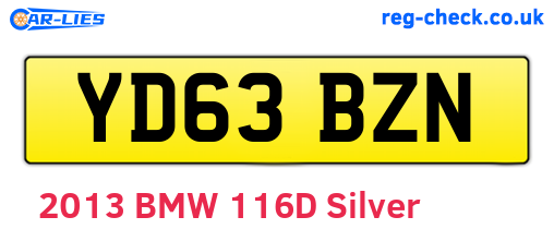 YD63BZN are the vehicle registration plates.