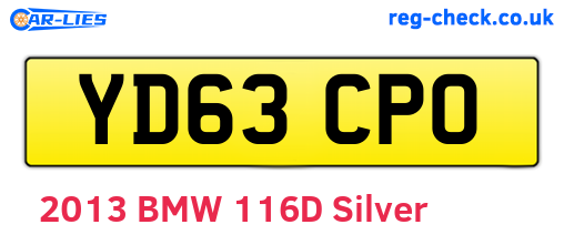 YD63CPO are the vehicle registration plates.