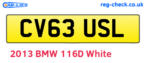 CV63USL are the vehicle registration plates.