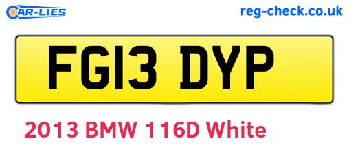 FG13DYP are the vehicle registration plates.