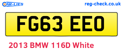 FG63EEO are the vehicle registration plates.