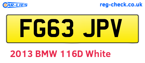 FG63JPV are the vehicle registration plates.