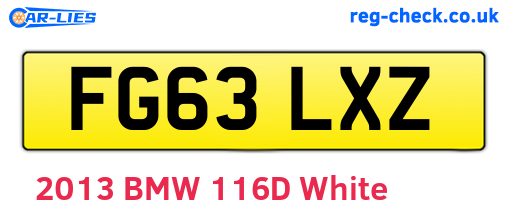 FG63LXZ are the vehicle registration plates.