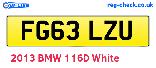 FG63LZU are the vehicle registration plates.