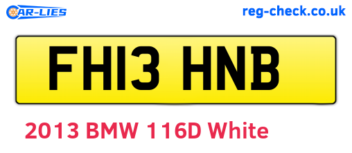 FH13HNB are the vehicle registration plates.