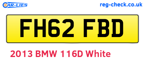 FH62FBD are the vehicle registration plates.
