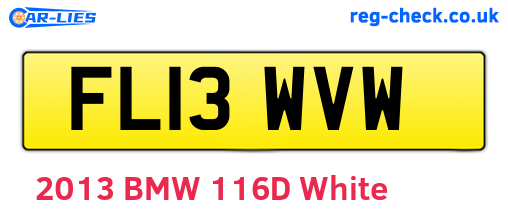 FL13WVW are the vehicle registration plates.