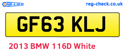 GF63KLJ are the vehicle registration plates.