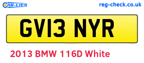 GV13NYR are the vehicle registration plates.