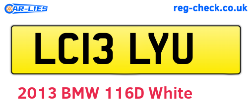 LC13LYU are the vehicle registration plates.
