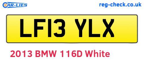 LF13YLX are the vehicle registration plates.