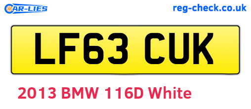 LF63CUK are the vehicle registration plates.
