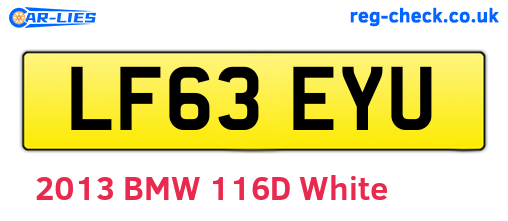 LF63EYU are the vehicle registration plates.