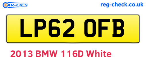 LP62OFB are the vehicle registration plates.