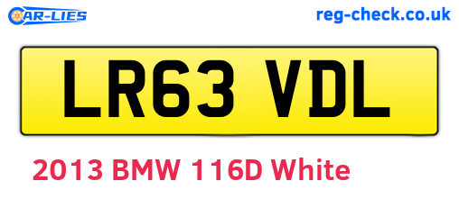 LR63VDL are the vehicle registration plates.