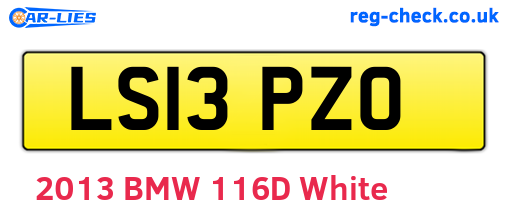 LS13PZO are the vehicle registration plates.