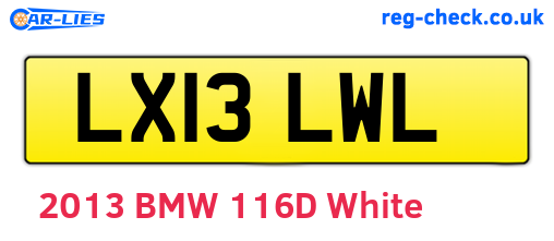 LX13LWL are the vehicle registration plates.