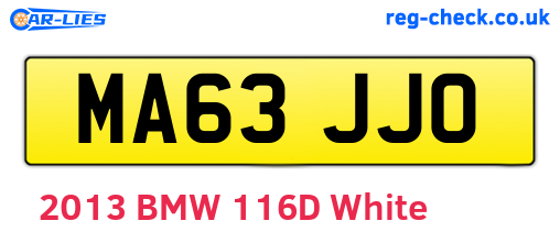 MA63JJO are the vehicle registration plates.