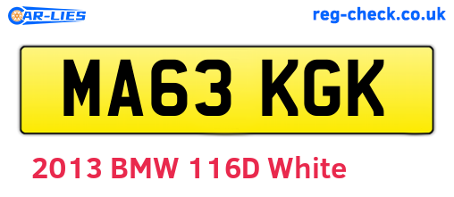 MA63KGK are the vehicle registration plates.