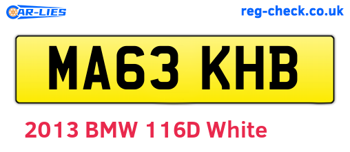 MA63KHB are the vehicle registration plates.
