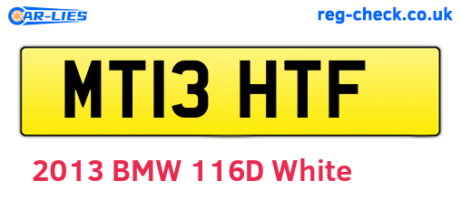 MT13HTF are the vehicle registration plates.